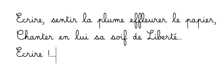 texte en cursive